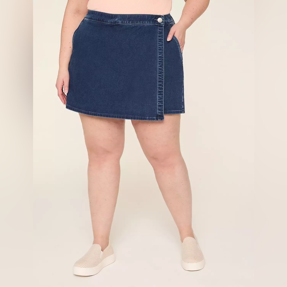 Lane Bryant Dark Blue Denim Mini Skort